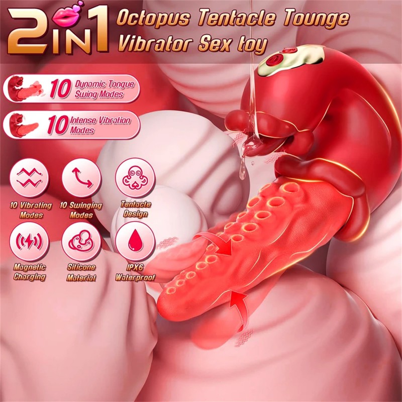 venusfun rotating tongue strong vibration licking and sucking g-spot vibrator tentacle tounge