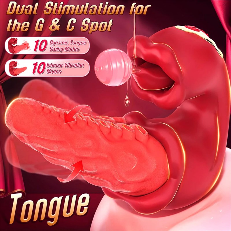venusfun rotating tongue strong vibration licking and sucking g-spot vibrator dual stimulation