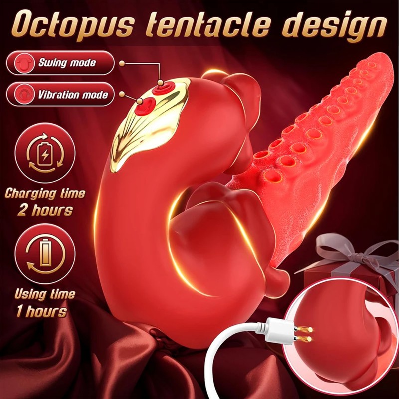 venusfun rotating tongue strong vibration licking and sucking g-spot vibrator octopus tentacle dildos