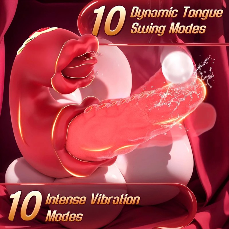 venusfun rotating tongue strong vibration licking and sucking g-spot vibrator 10 swing modes