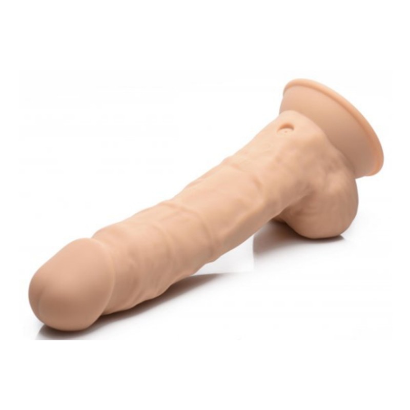 xr brands 8 inch silexpan hypoallergenic silicone vibrating dildo with suction cup premium silicone