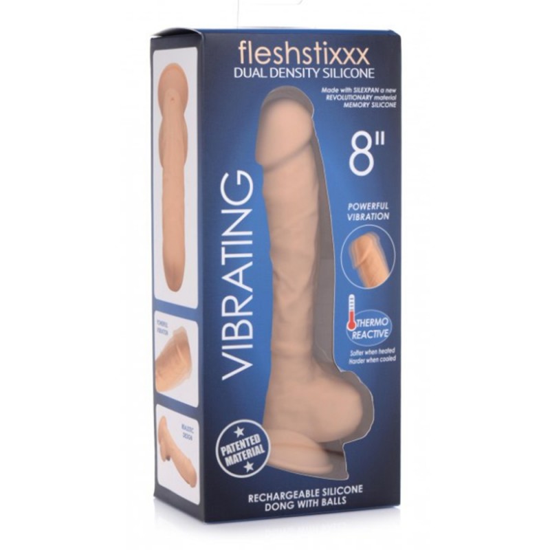 xr brands 8 inch silexpan hypoallergenic silicone vibrating dildo with suction cup waterproof