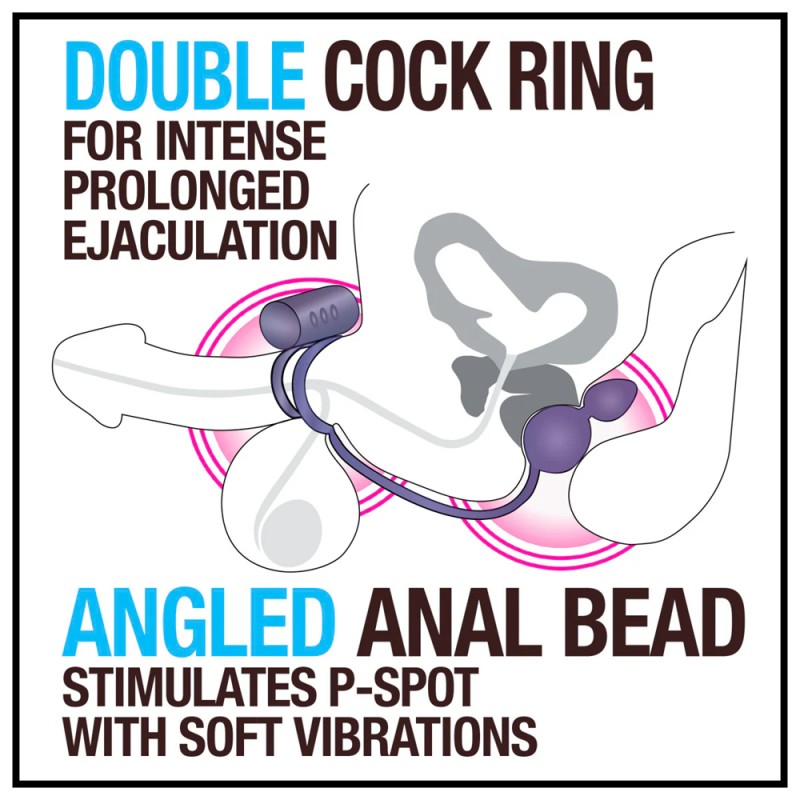 blush anal adventures platinum silicone anal plug with vibrating penis ring double cock ring