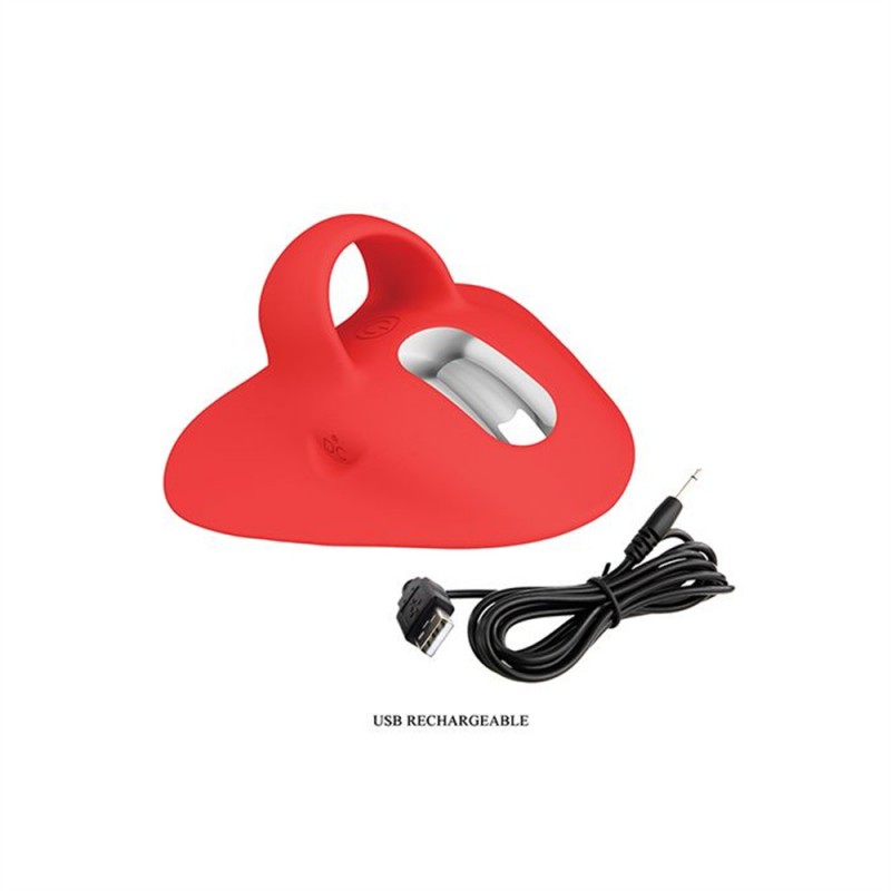 pretty love carnation manta ray clitoral silicone finger vibrator usb charge