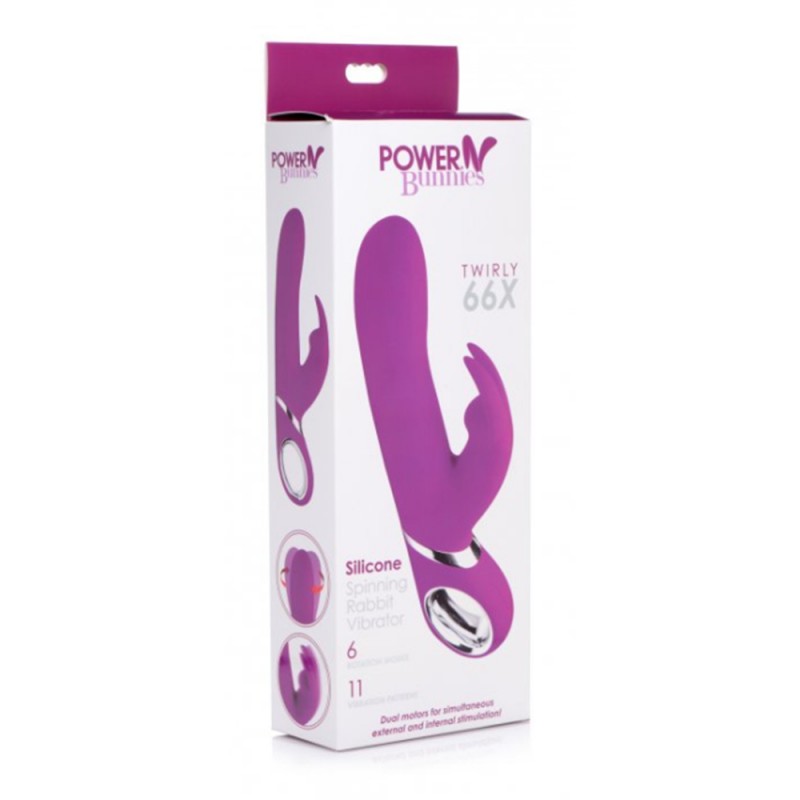 xr brands twirly 66x spinning silicone clitoral g-spot rabbit vibrator