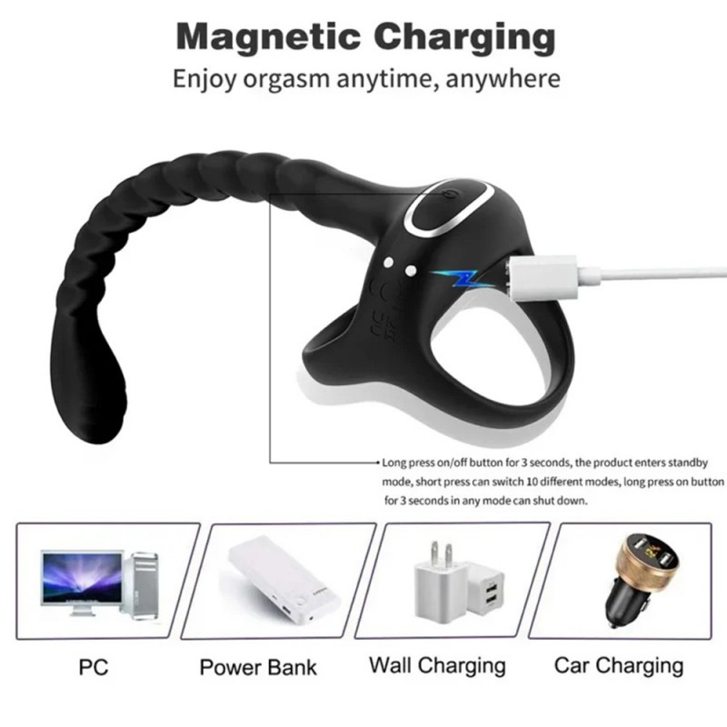 venusfun johnson ii 4 in 1 prostate massager vibrating cock ring with remote control magnetic charging toys