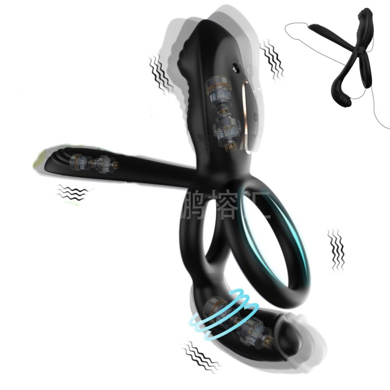 venusfun silicone double vibrating clitoral stimulator penis ring 2 motors with remote control powerful vibration
