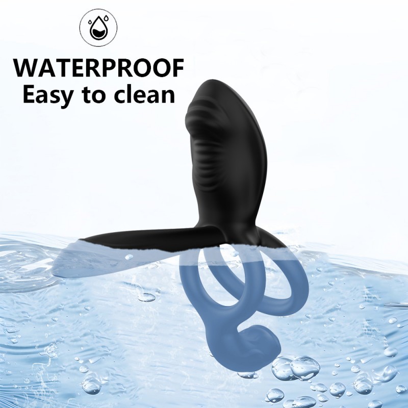 venusfun silicone double vibrating clitoral stimulator penis ring 2 motors with remote control waterproof