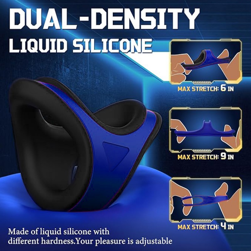 Venusfun Silicone Penis Ring 2in1 Cock Ring Adjustable for Erection Enhancing Long Lasting Stronger dua density