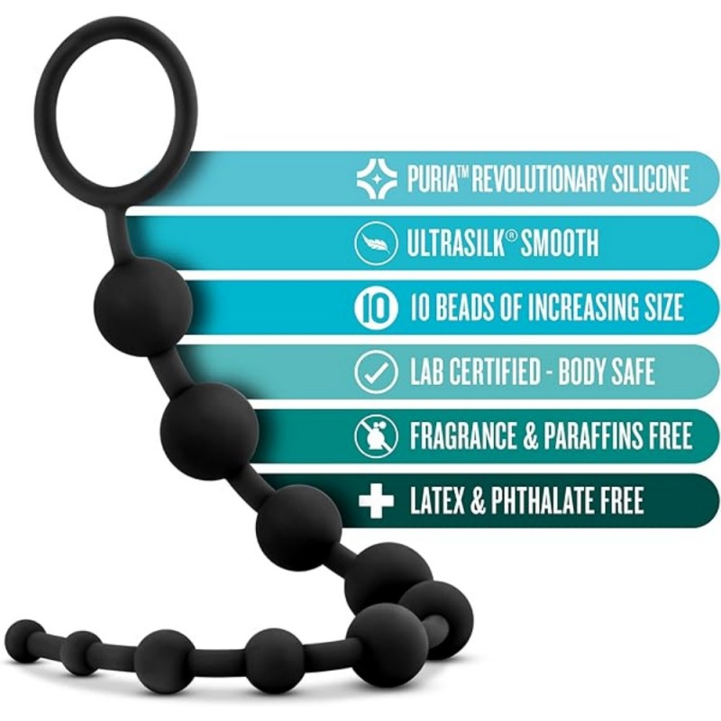 blush anal adventures platinum silicone anal beads easy clean