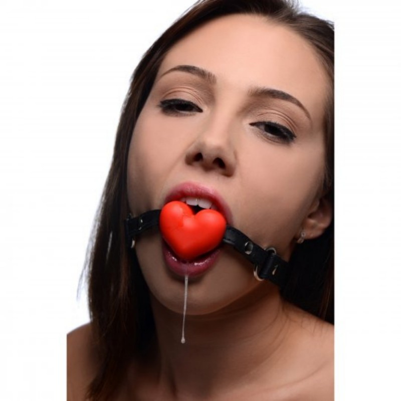 xr brands heart beat heart shaped silicone mouth gag cheap toy