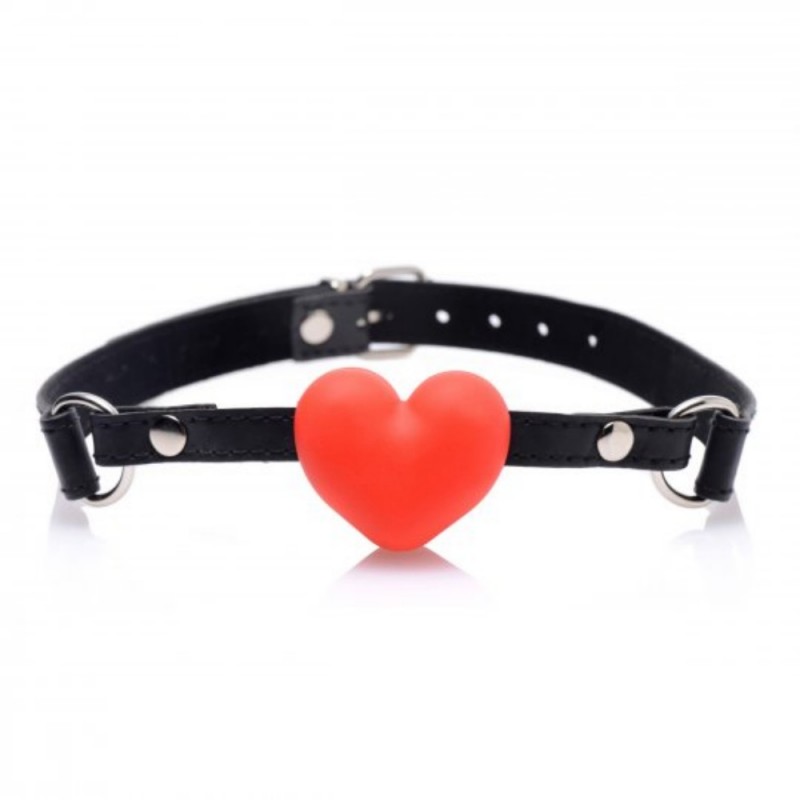 xr brands heart beat heart shaped silicone mouth gag bdsm