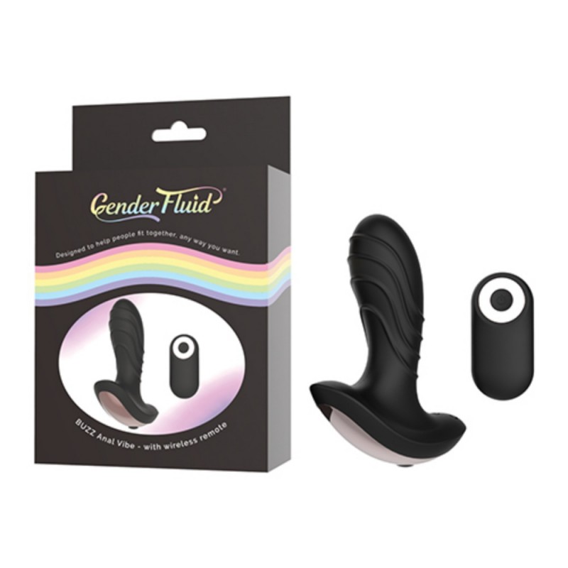 gender x fluid buzz silicone anal vibrator butt plug remote control