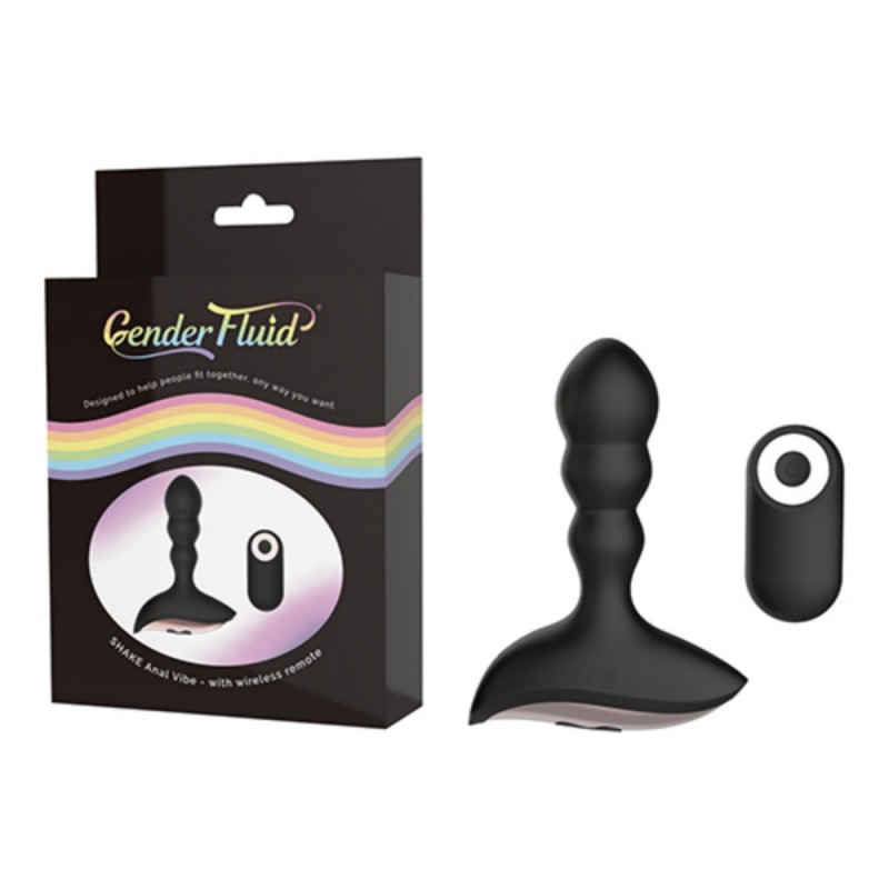 gender x fluid shake anal vibrator silicone butt plug quite motor