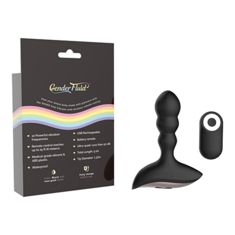 gender x fluid shake anal vibrator silicone butt plug easy clean