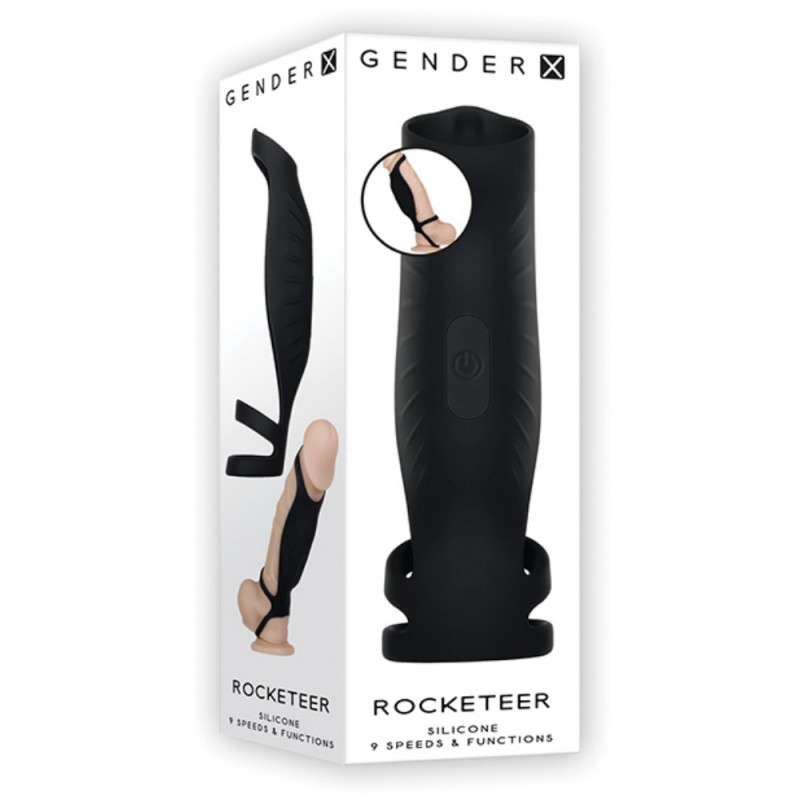 gender x rocketeer black cock sheaths safe material