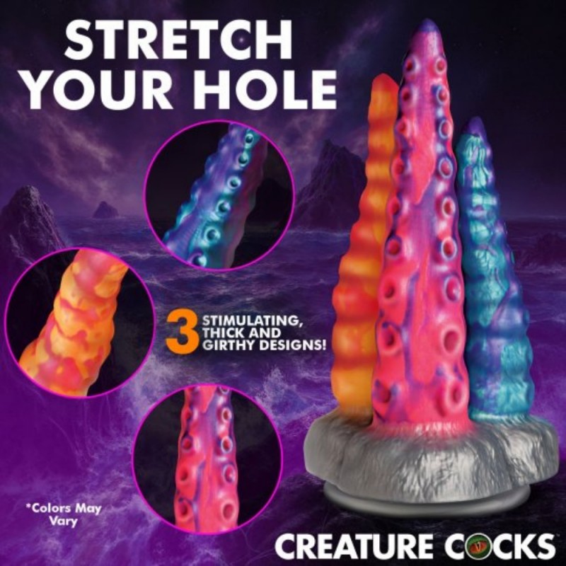 xr brands creature cocks tentacle trio silicone dildo best quality