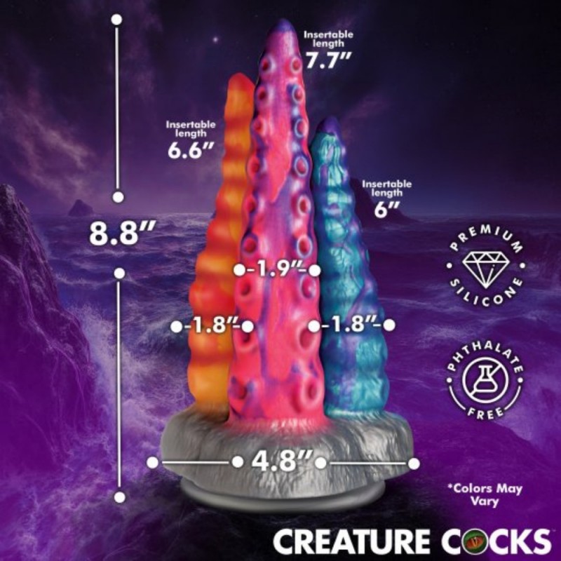 xr brands creature cocks tentacle trio silicone dildo easy clean