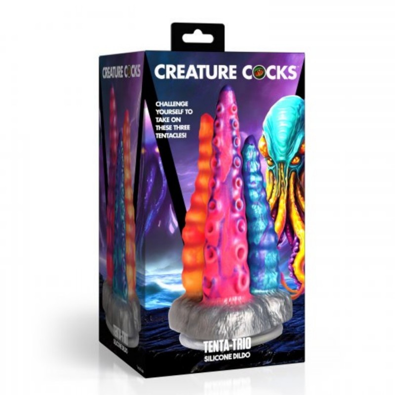 xr brands creature cocks tentacle trio silicone dildo fast shipment