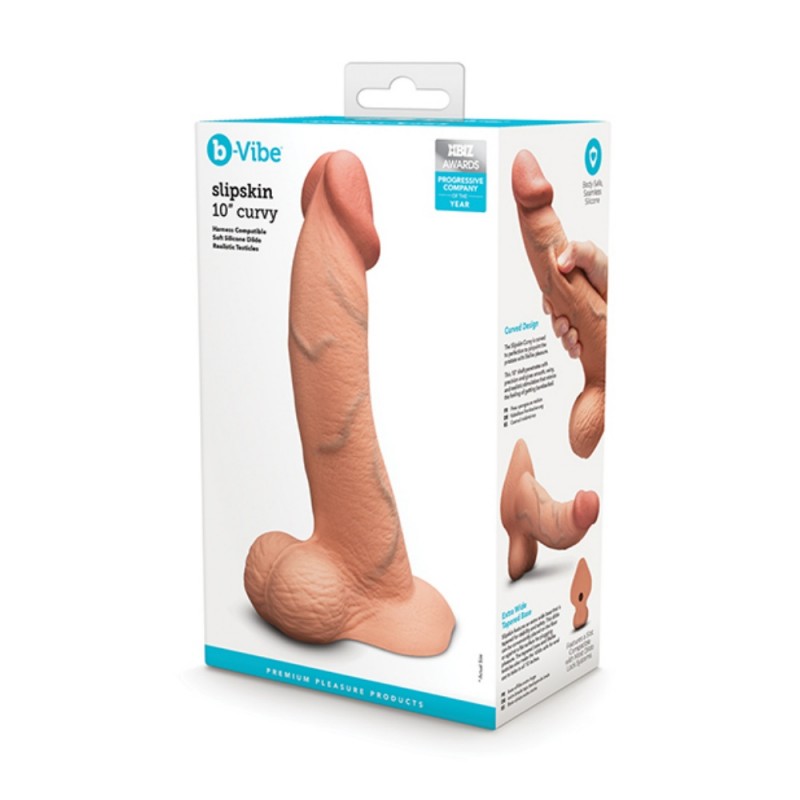 b vibe slipskin 10in curvy realistic silicone dildo best sex toy