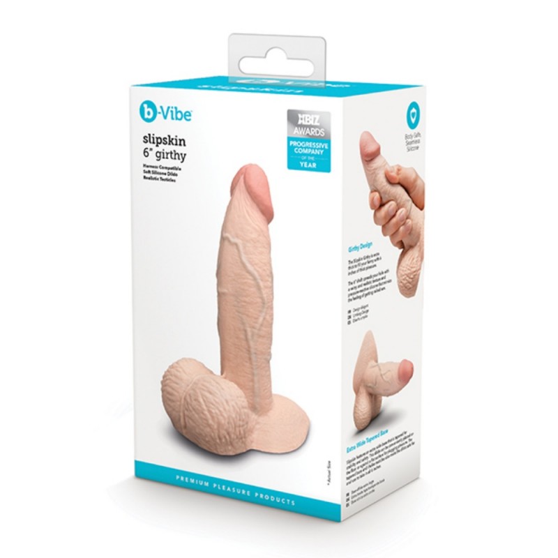 b vibe slipskin 6in girthy silicone realistic thick dildo new type