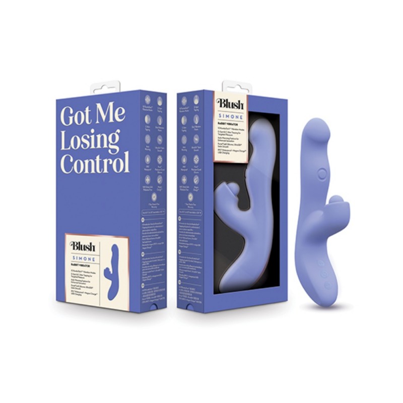 blush collection simone tapping rabbit dual stim vibrator long life