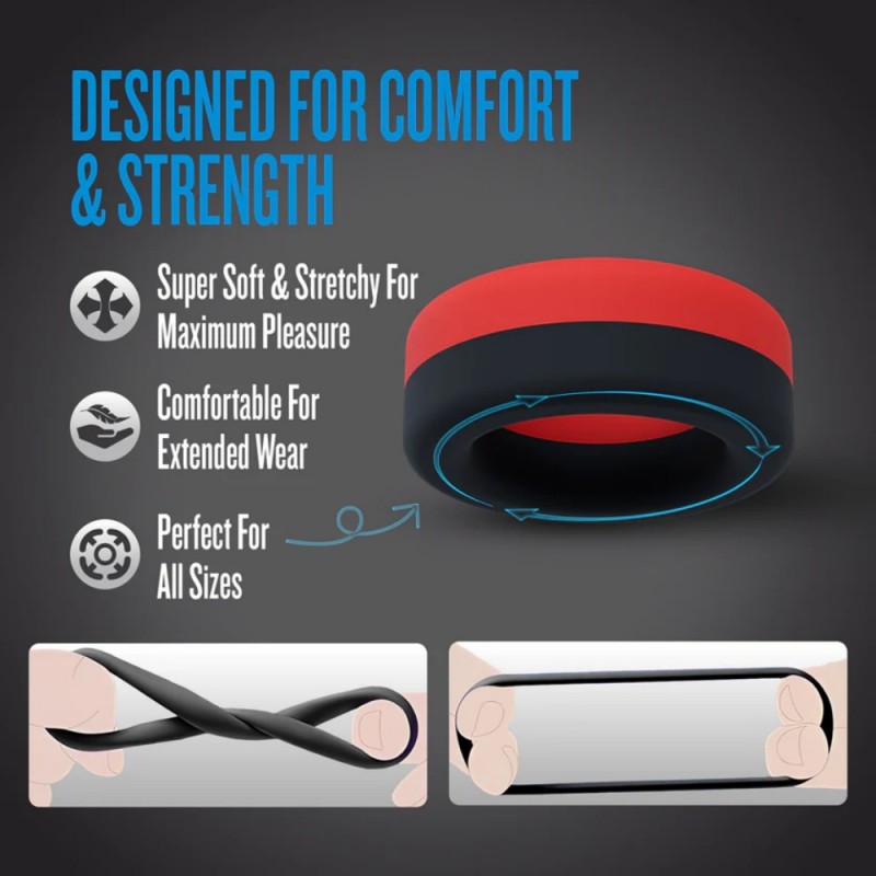 blush performance plus takeoff silicone penis ring easy clean