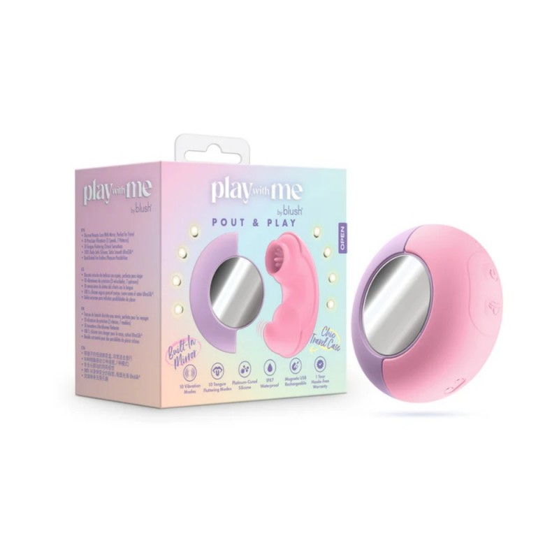 blush play with me pout & play pink clitoral vibrator waterproof
