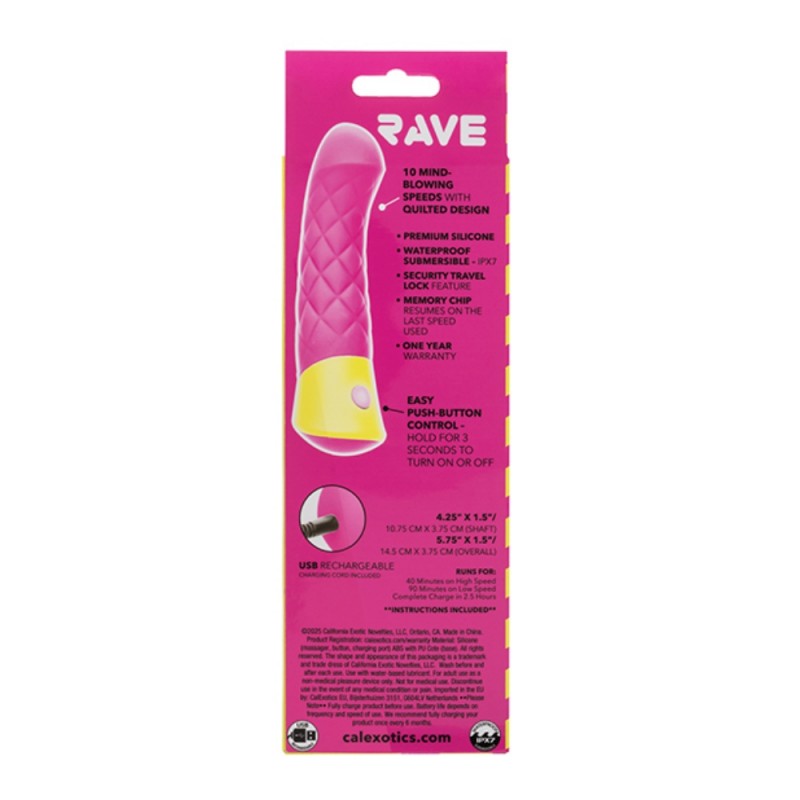 rave quilted g 10 speeds silicone g spot vibrator safe material