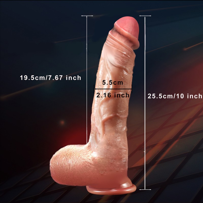 venusfun 10in realistic double layer silicone dildo waterproof