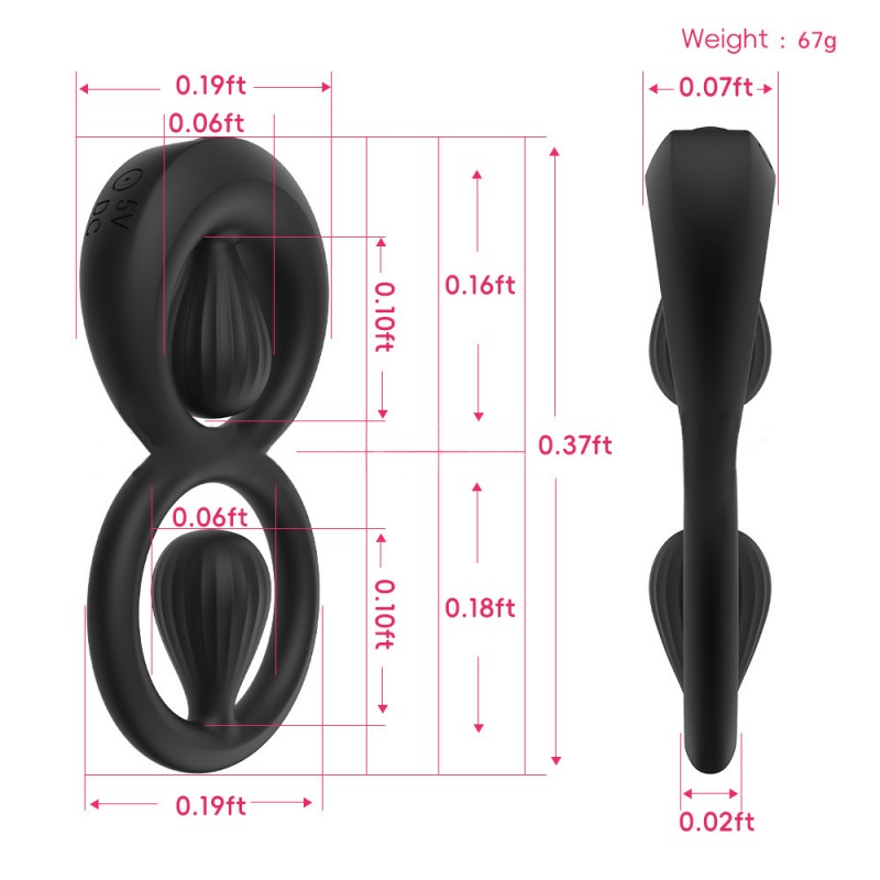 venusfun dual rings vibrating silicone cock ring waterproof