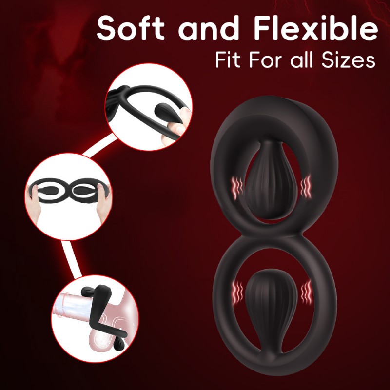 venusfun dual rings vibrating silicone cock ring safe material