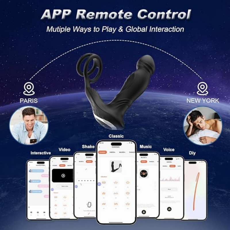 venusfun prostate massager wiggling male vibrator remote control