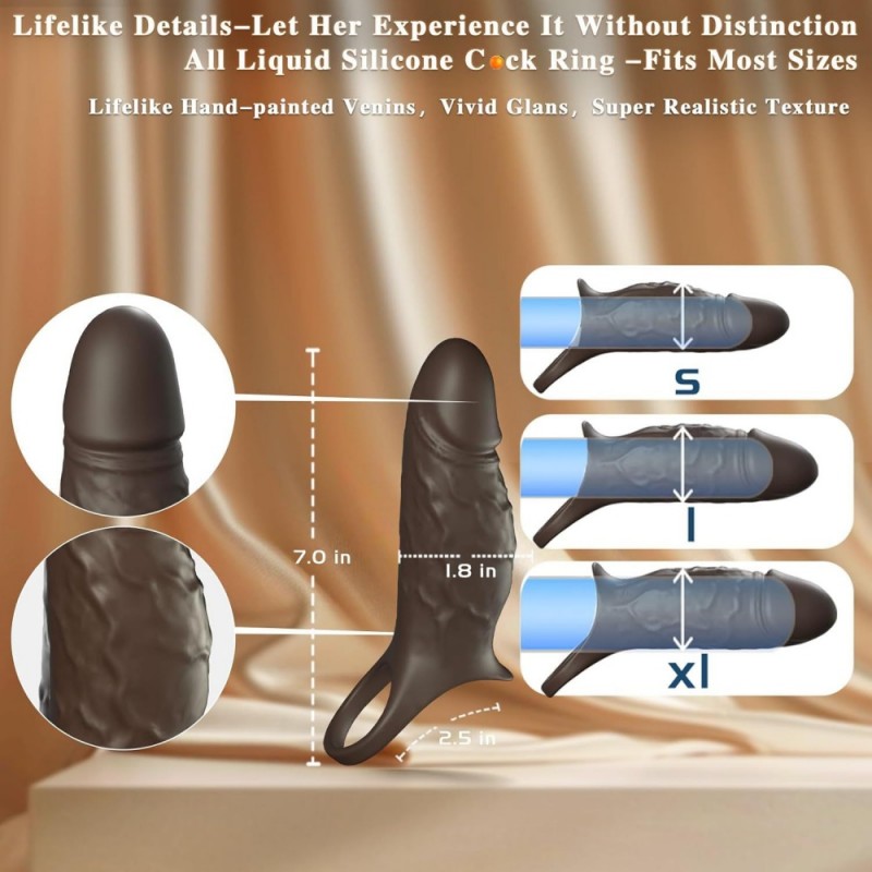 venusfun super realistic textured silicone penis sleeve easy clean