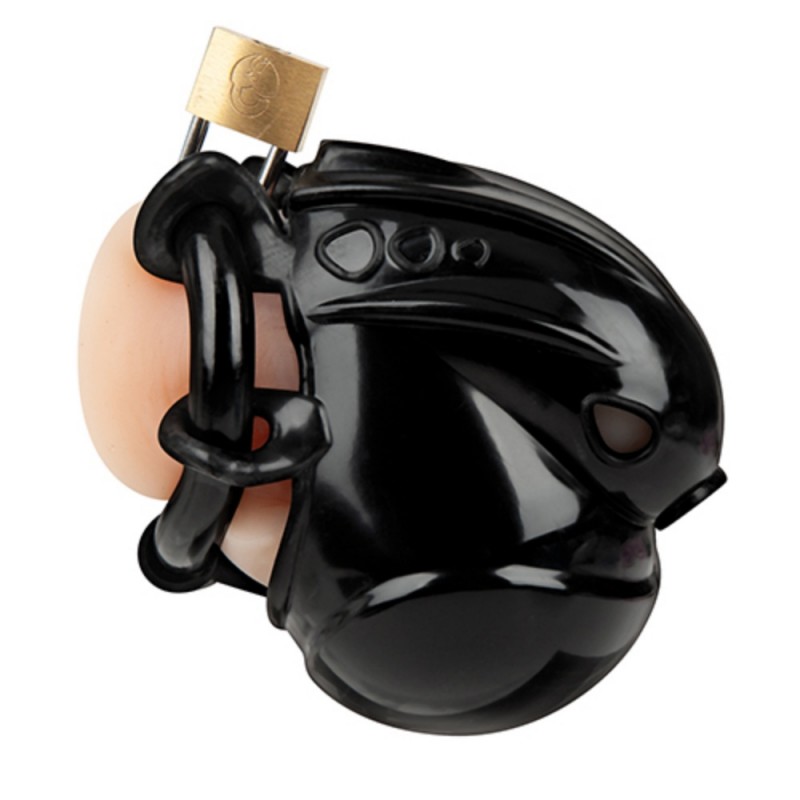 blue line full restraint silicone cock & balls chastity device waterproof
