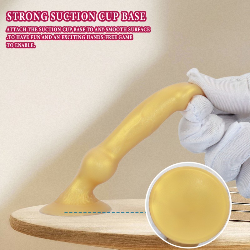 venusfun dog-shaped small penis liquid silicone gold anal plug easy clean