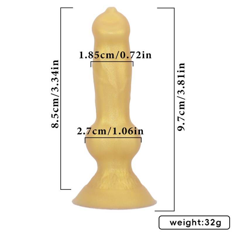 venusfun dog-shaped small penis liquid silicone gold anal plug for beginner