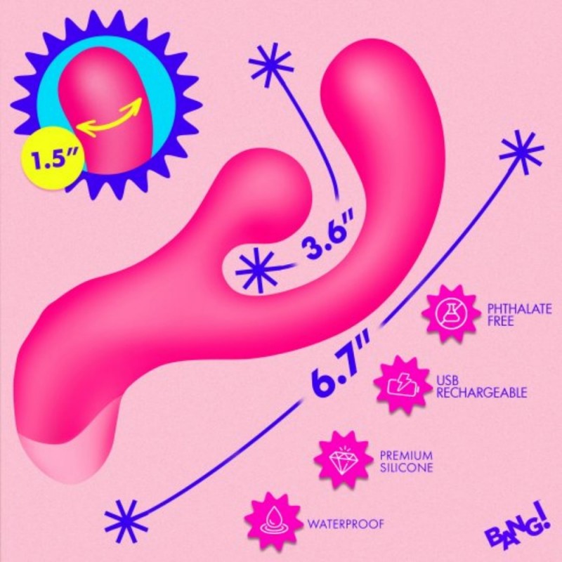xr brands bang gyro rabbit silicone dual ended g spot vibrator safe material