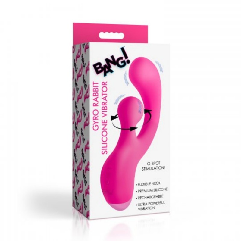 xr brands bang gyro rabbit silicone dual ended g spot vibrator easy use