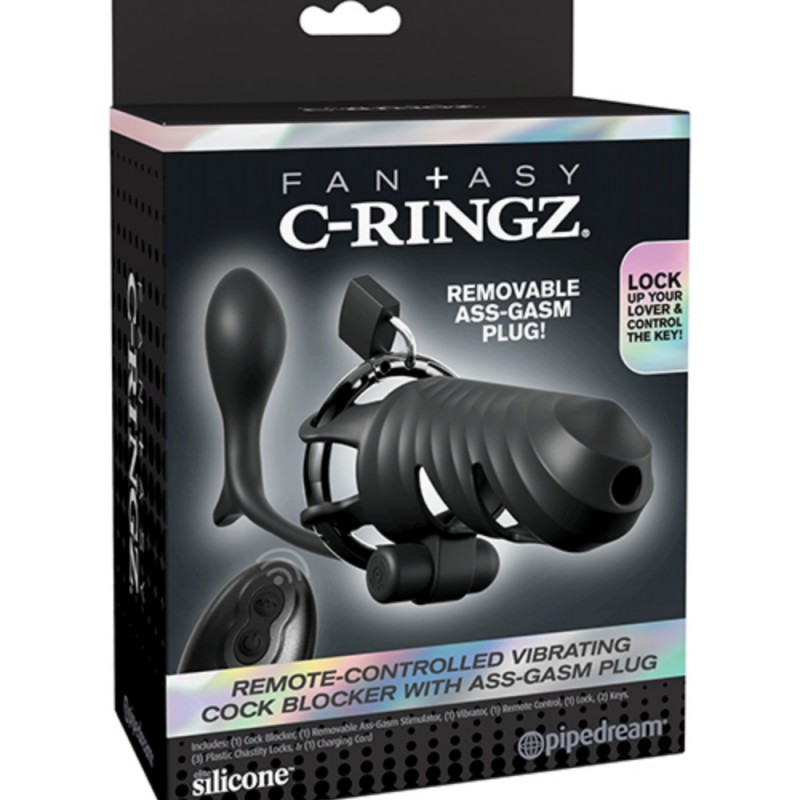 pipedream fantasy c-ringz remote control vibrating cock blocker best quality