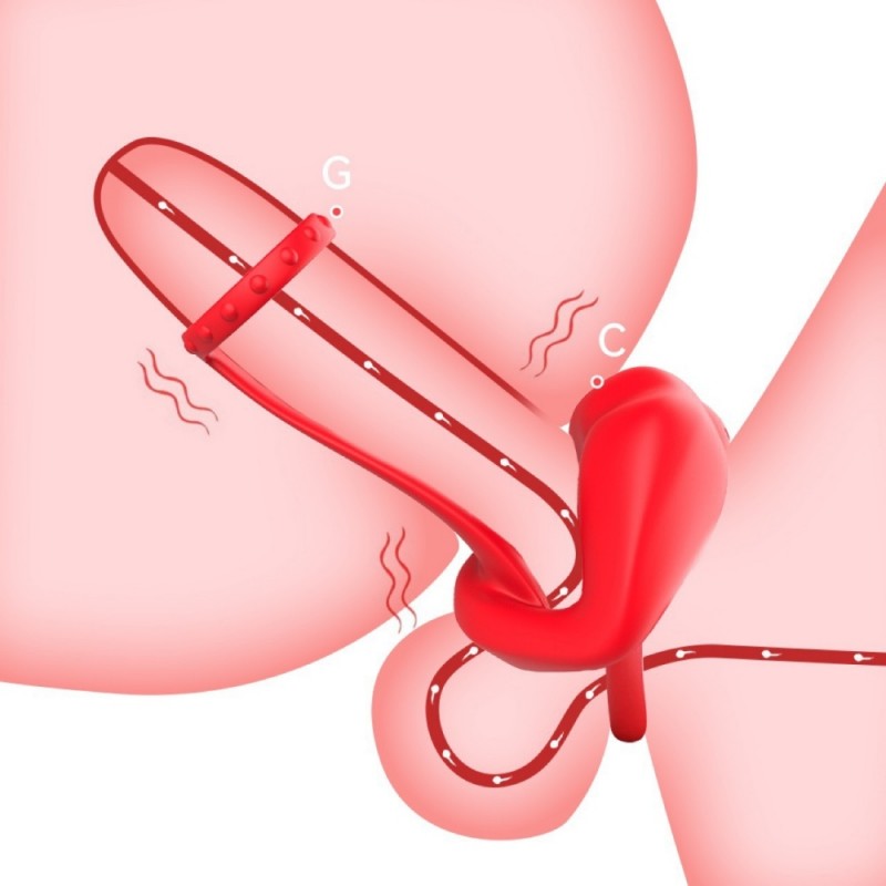 venusfun 10 modes big mouth vibrating double cock ring waterproof