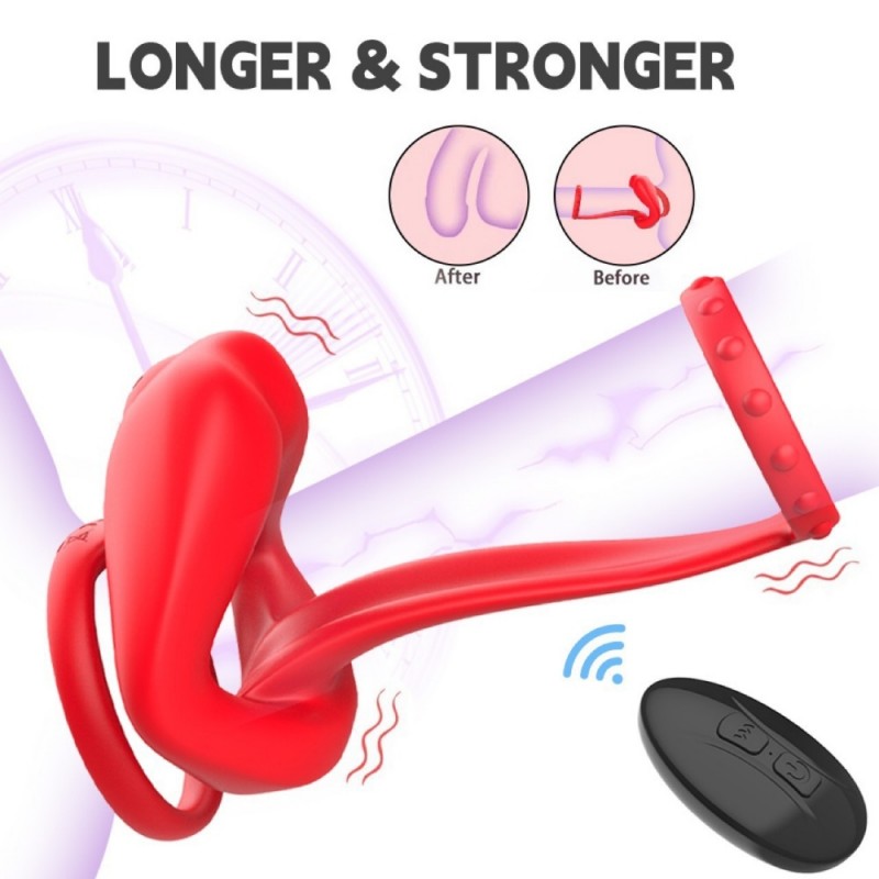 venusfun 10 modes big mouth vibrating double cock ring safe material