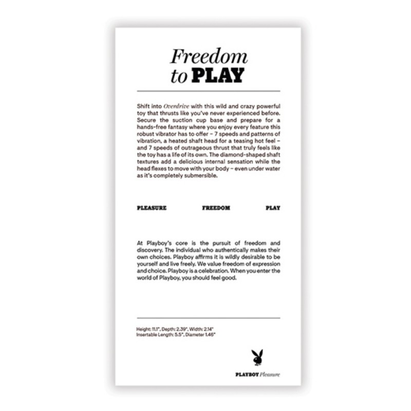 playboy pleasure overdrive thrusting vibrator easy clean