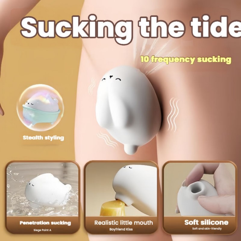cute rabbit suction vibe on tub base for beginner