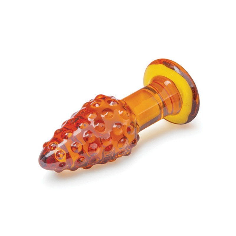 Glas Cornstar Glass Butt Plug with textured kernels and flared base