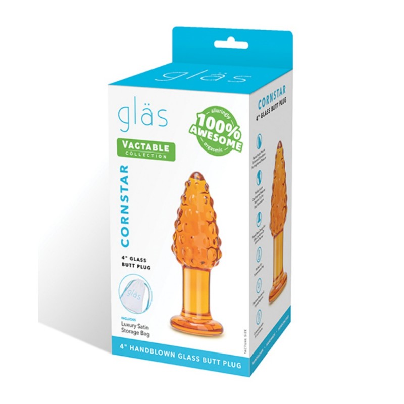 glas 4 inches cornstar-shaped glass butt plug safe material