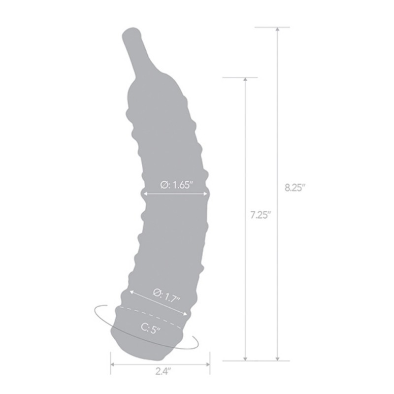 glas 8.25in cucumber shaped glass large thick dildo safe material