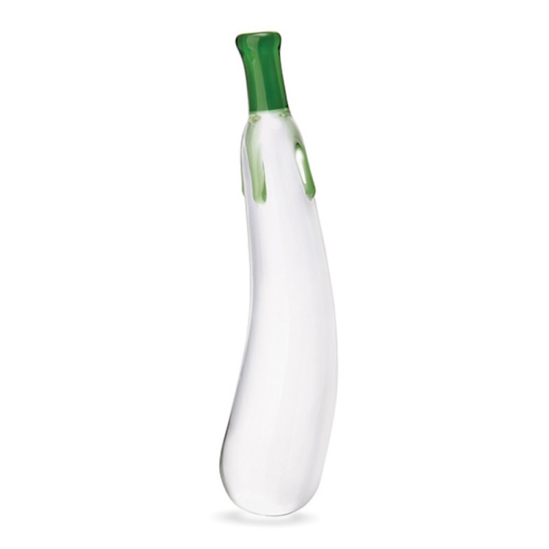 glas 7.25 inches eggplant-shaped thick glass dildo easy use