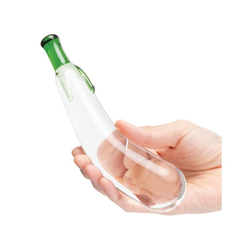 glas 7.25 inches eggplant-shaped thick glass dildo best toy