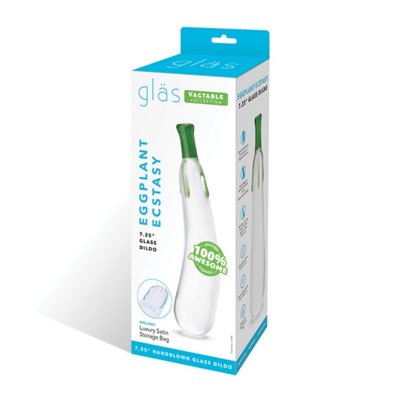 glas 7.25 inches eggplant-shaped thick glass dildo new type